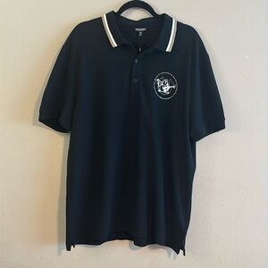 True Religion New Jet Black Relaxed Short Sleeve Buddha Polo X-Large #106879BU